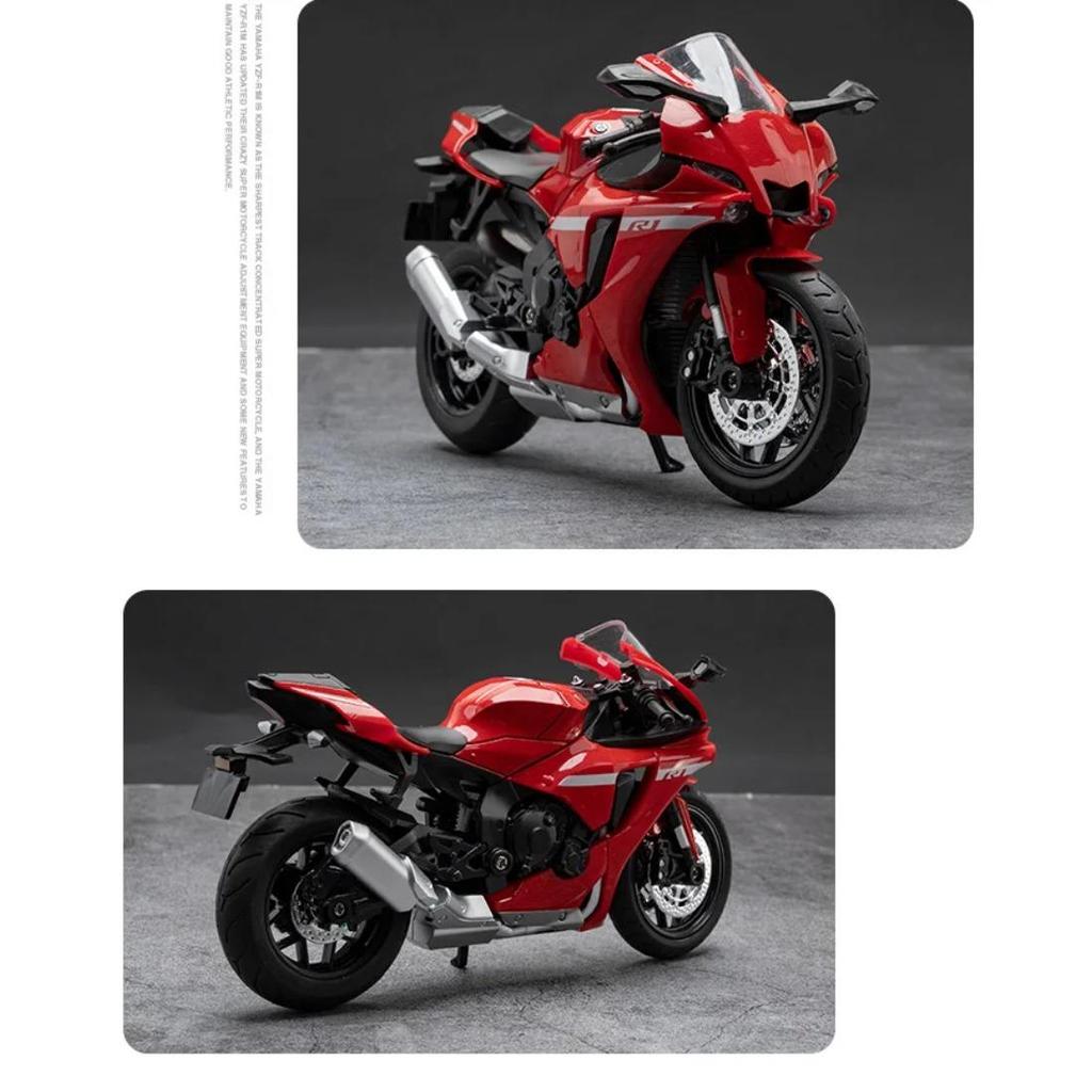 1/12 YAMAHA R1 Мотоцикл Сплав Игрушки-машинки Металлические литые модели Мотоциклы Модель со светом и звуком Транспортное средство для детей Подарки M33