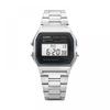 Casio A158wa 1df  A158wa 1  Цифровые Квадратные Винтажные Ретро Общественные Металлические Часы