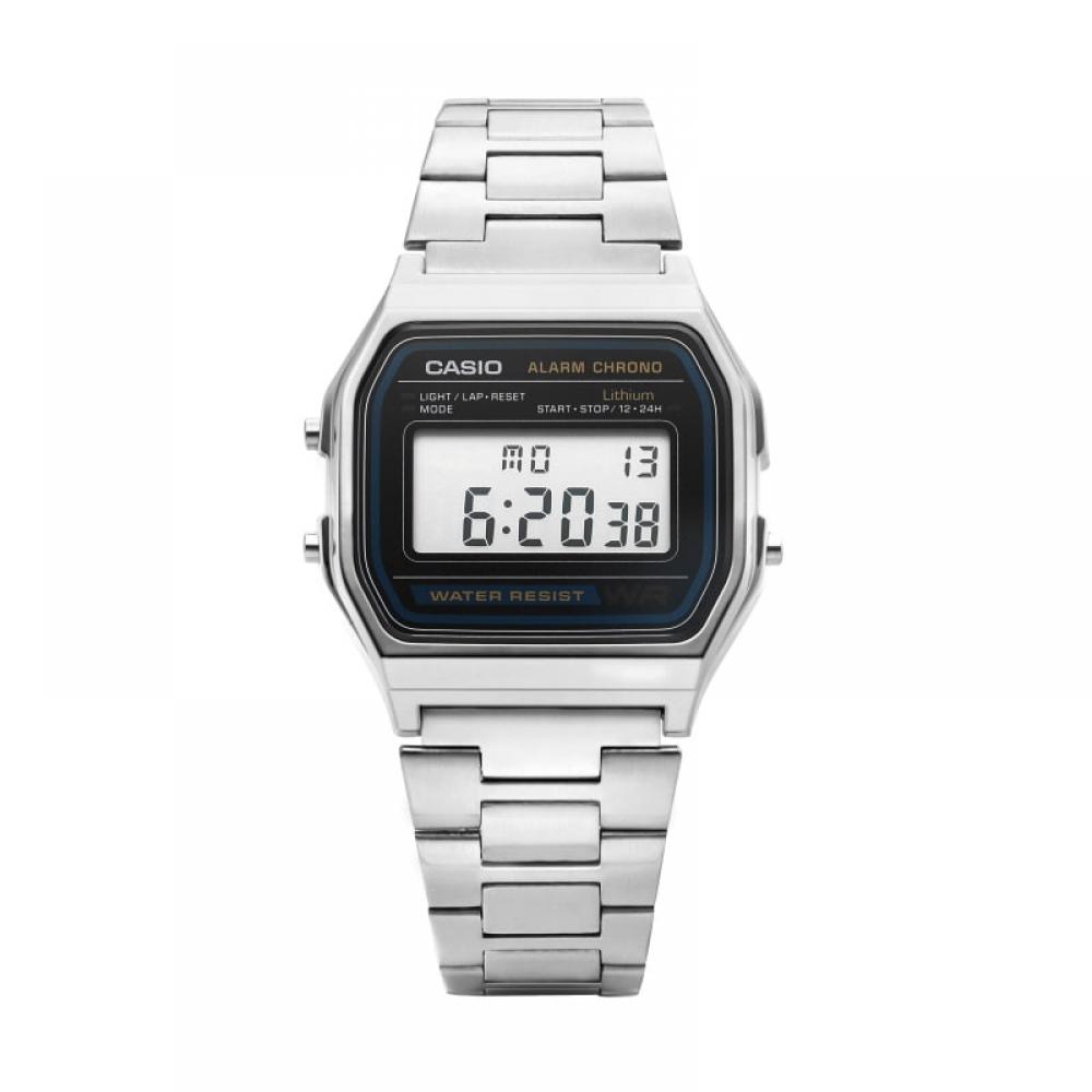 Casio A158wa 1df  A158wa 1  Цифровые Квадратные Винтажные Ретро Общественные Металлические Часы