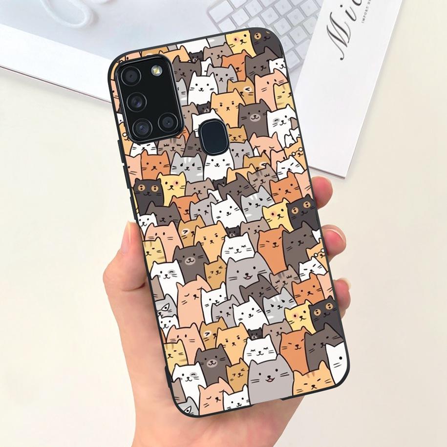 Чехол для Samsung A21S SM-A217F A 21S Задняя крышка Модный Цветочный Мультяшный Мягкий Силиконовый ТПУ Чехол для Телефона Для Samsung Galaxy A21s Capa