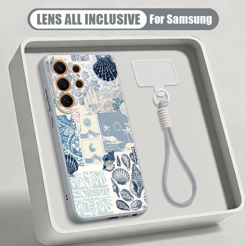 Чехол с рисунком медузы и дельфина для Samsung S26 Ultra S25 FE S24 S24 Plus A57 A37 A17 A56 A36 A16 A55 A35 A15 A54 5G Гибридный Магнитный Матовый Чехол