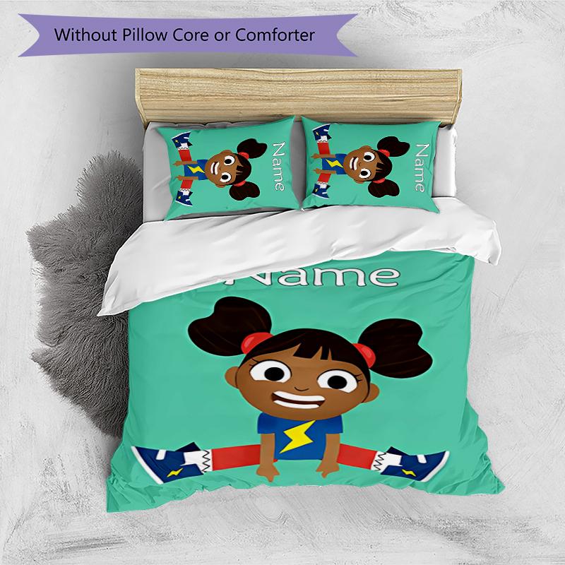3pcs Custom Name Yakka Dee Bedding Set Duvet Cover Closure Includes 1 Duvet Cover & 2 Pillowcases for All Seasons Bedroom Decor