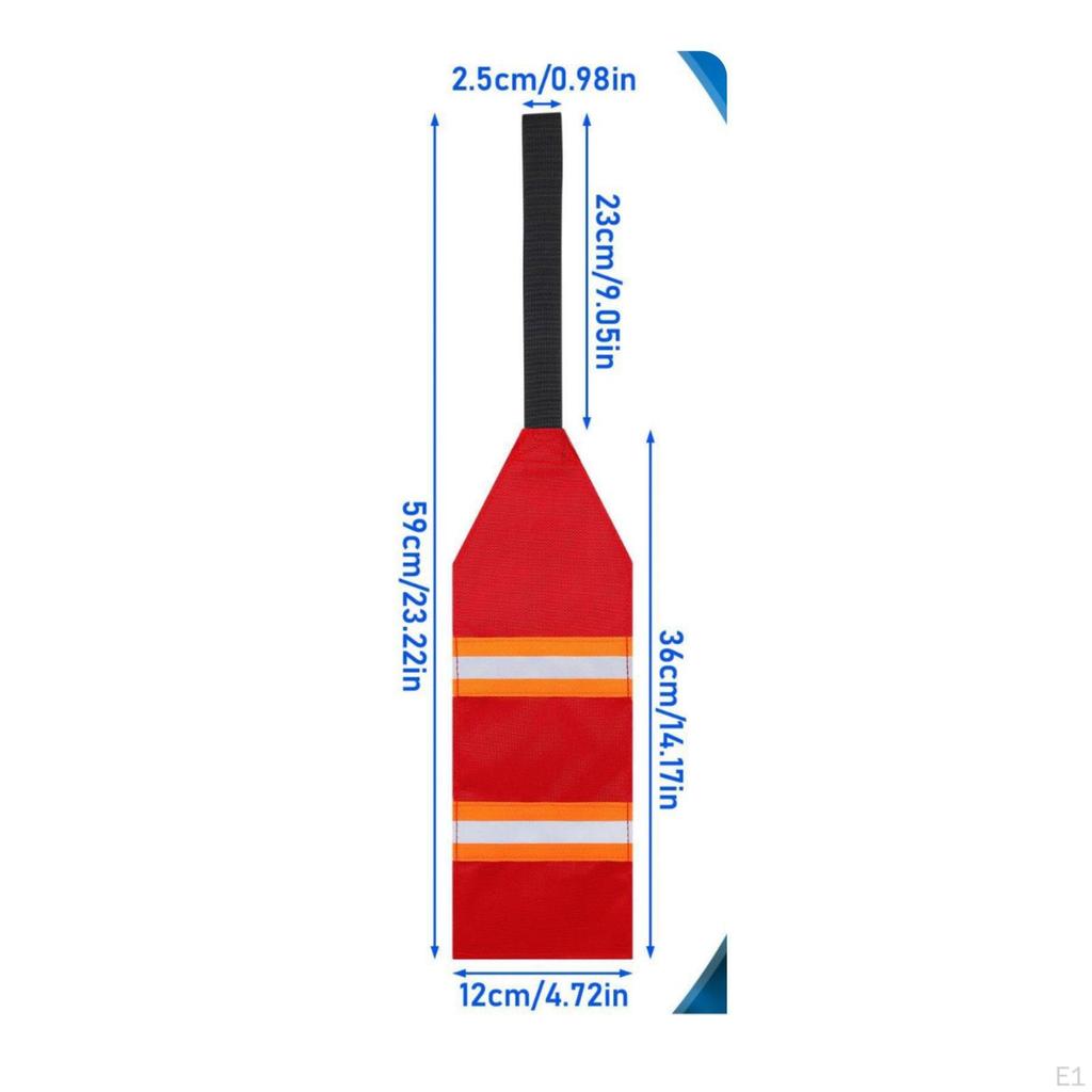 2 Pieces Reflective Red Flag Portable Kayak Weather Resistant for Kayakers, Boating,