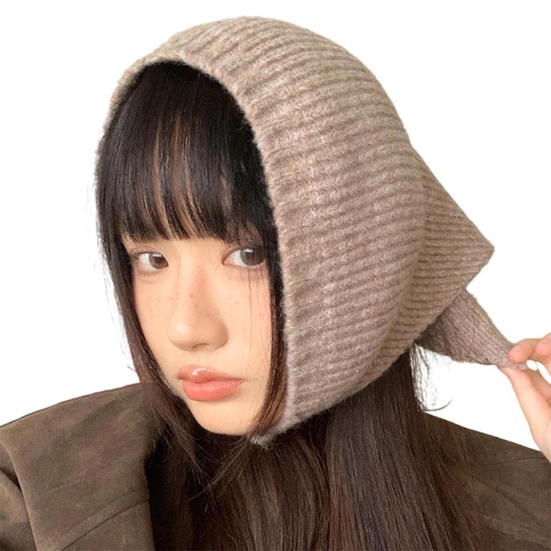 Multifunctional Color Knit Scarf Headwear For Daily Use And Travel