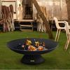 Fire Pit Bowl, 30-Inch Deep Round Cast Iron Fire Bowl, Wood Burning for Outdoor Patios, Backyards & Camping Uses, with A Stable Bowl Designed Base and