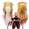 Cosplay Wig Demon Slayer Blade Flame Pillar Purgatory Apricot Shoulang Gradient Dyeing Anime Cosplay Wig Synthetic Fiber Wig