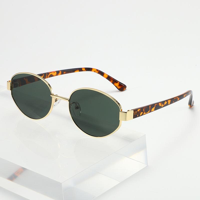 Ретро овальные солнцезащитные очки женские модные металлические солнцезащитные очки мужские уличные модные декоративные солнцезащитные очки Uv400 роскошный брендовый дизайн