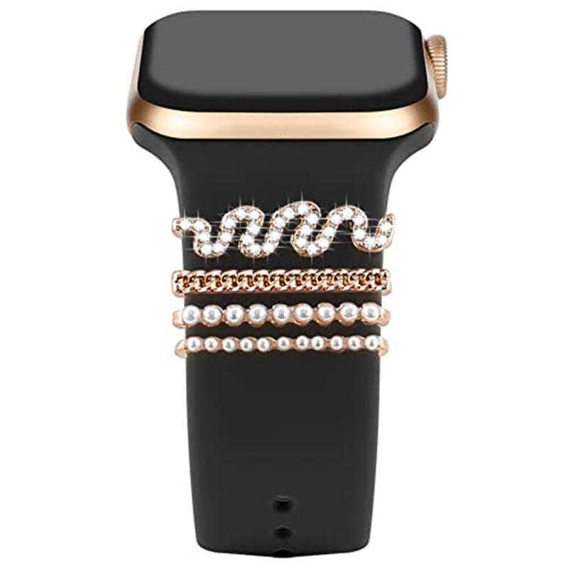 Decoration For Apple watch ultra 2 band 10 9 11 Diamond Jewelry Charms Accessories samsung/Huawei/amazfit strap 20/22mm Bracelet