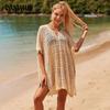 Летние женские купальники, солнцезащитная одежда, накидка, свободный пляжный пуловер, полые вязаные морские праздничные наружные рубашки
