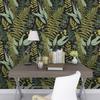 Removable Seamless Self-Adhesive Wallpaper for Living Room Background (Green Plants and Flowers)