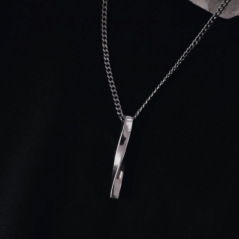 Серебряный цвет винт длинная цепочка ожерелье личности мужские ювелирные изделия геометрический кулон ожерелье