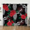 Curtains Rose Retro Deer Curtain Digital Printing Blackout Curtain No Punching