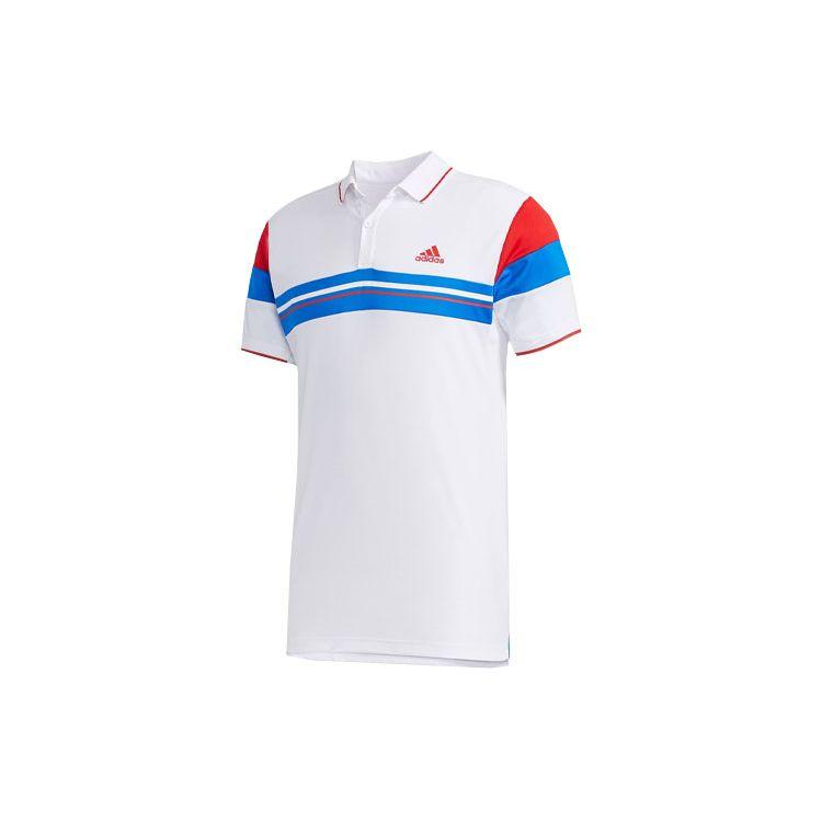 adidas Теннисная рубашка-поло Color Block, мужская, белая, FK1406