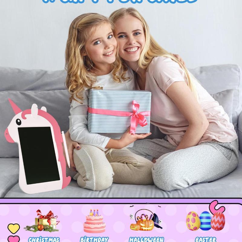 PS·baby 8,5-дюймовая детская ЖК-доска для рисования, доска для рисования с рисунком единорога, обучающая игрушка, подходит для детей от 3 до 7 лет, подарок на день рождения на Пасху