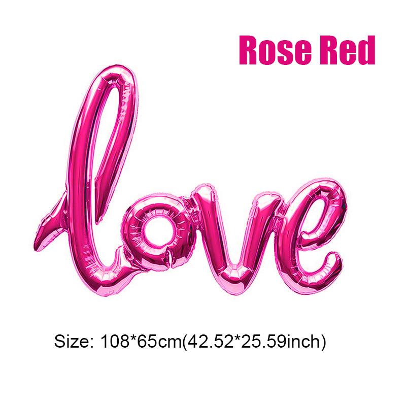 Красные лигатуры Письмо любви Фольгированный шар Свадьба День святого Валентина Юбилей Вечеринка Украшение Жена Любимый Романтический реквизит Подарок-сюрприз