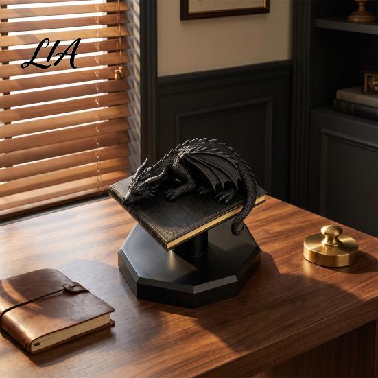 Decorative Night Lamp Dragon Book Lamp, 3D Printed Bedside Light, Fantasy USB Powered LED Desk for Home Bedroom Decor