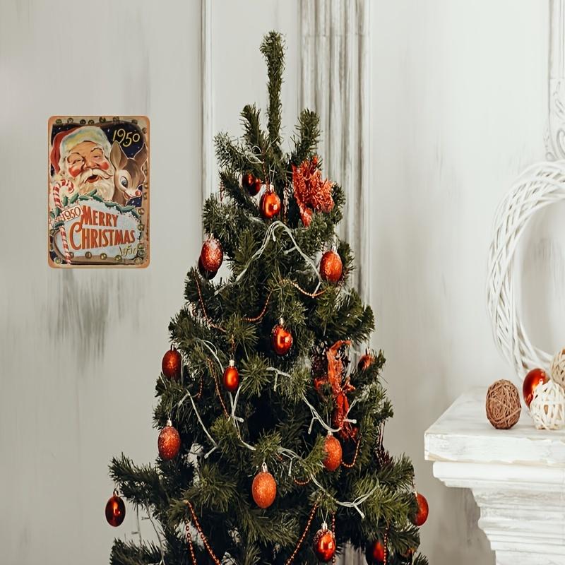 Santa Claus Vintage Metal Sign (11.9inx7.9in/30cm*20cm) Christmas Decoration Festivals Decor, Funny Christmas Party Decoration