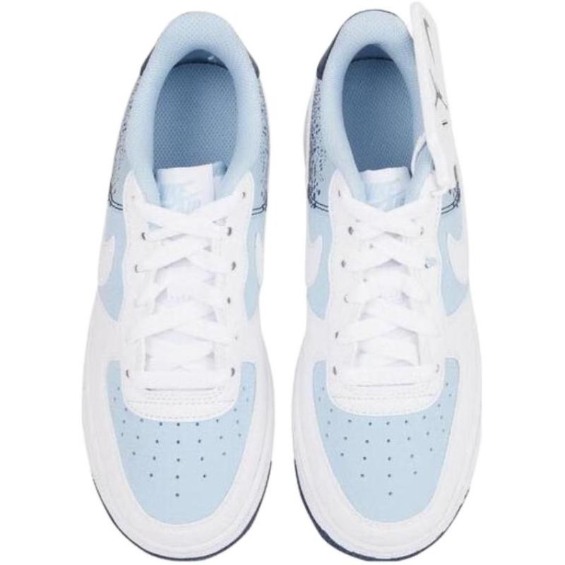 Nike Кроссовки Air Force 1 для скейтбординга, противоскользящие, износостойкие, низкие, детские. Сине-белые кроссовки IB7686-400