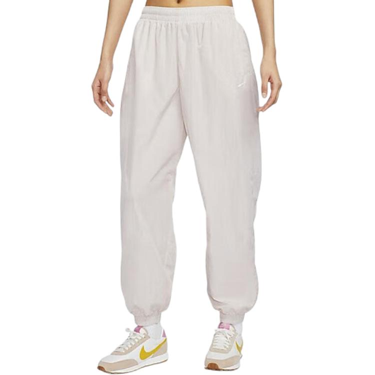Nike Модные тканые удобные мягкие дышащие повседневные брюки женские низ бежевого цвета FV7669-110