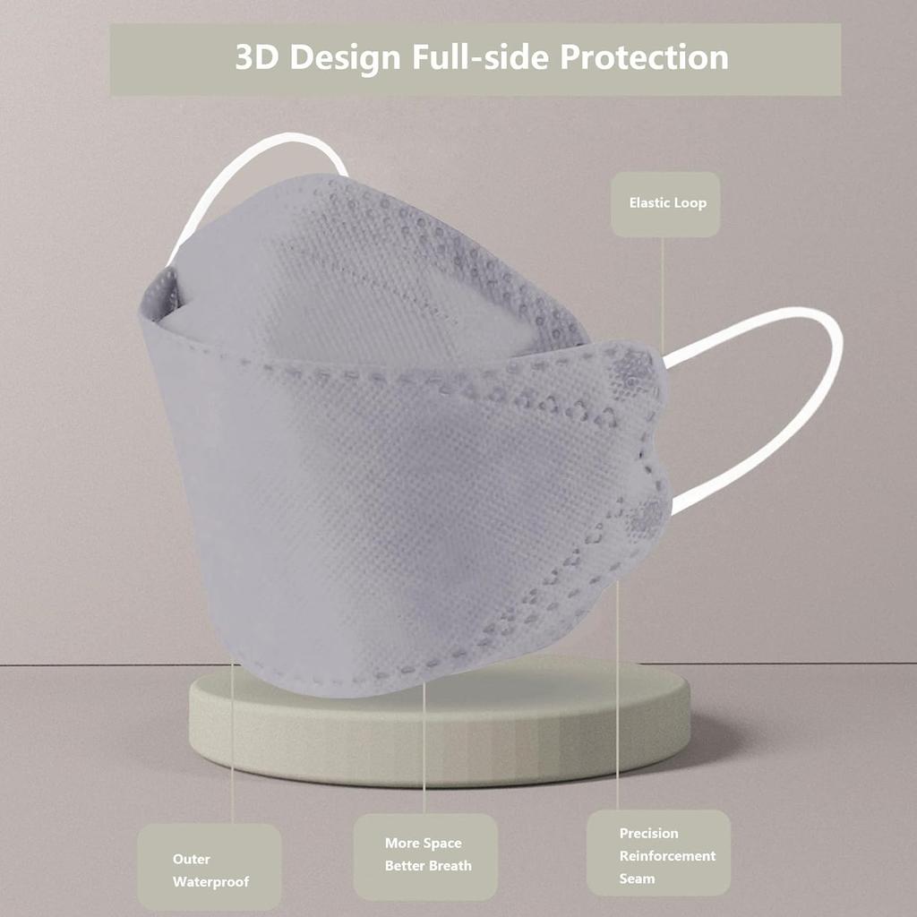 Face Mask for Kids 50 PCS, 4 Layer Disposable Face Masks for Children, Grey Masks