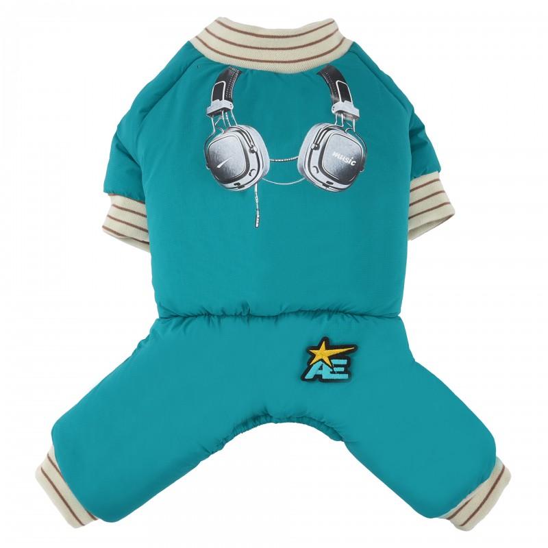 Dog Winter Cotton Coat With Earphone Print Four-Legged Waterproof Pet Sweater Small Medium Large Breeds