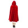 Women Christmas Cloak Fluffy Edge Color Matching Hooded Santa Cosplay New Year Party Performance Costume Festive Poncho