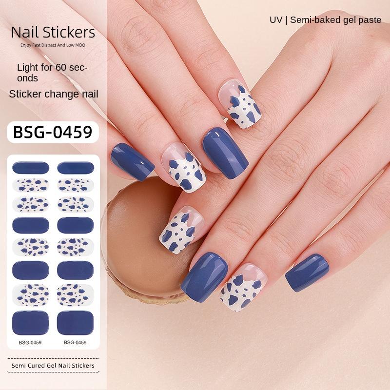 Gel Manicure Stickers Illuminated Semi-cured Nail Stickers Hot Stamping
