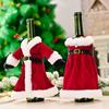 Santa Claus Wine Bottle Cover Velvet Dress Party Home Decor Gift Wine Bag  Christmas