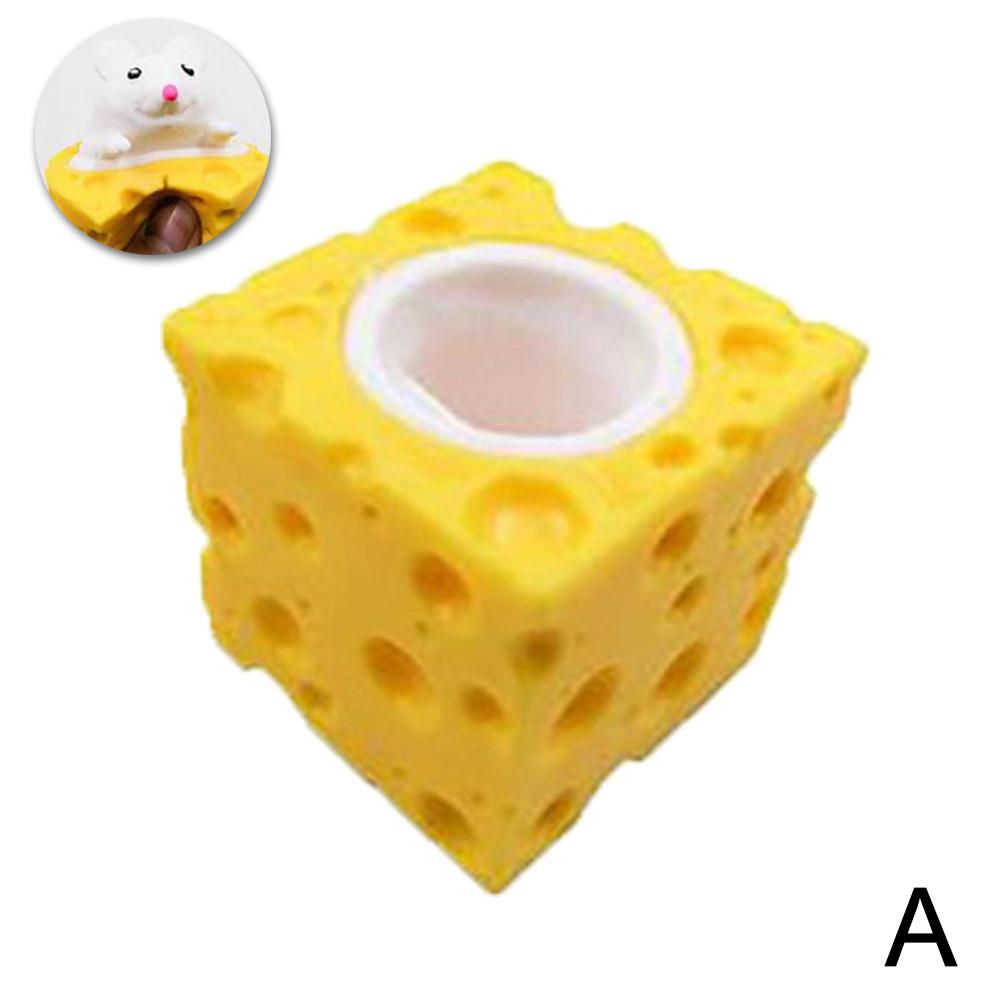 Вверх Смешная Мышь и Блок Сыра Антистресс Скрытые Игрушки Игрушка для Снятия Стресса 4,7 см Непоседа Взрослый G7Z2