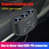 Pd Qc3.0 Dual Usb Socket 120w Car Cigarette Lighter Splitter 12v 24v Fast Charger Plug Phone Power Adapter For Car Dvr Dash J8w7