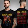 Новая футболка унисекс с двусторонним принтом Guns N Roses Skeletons Tour 2025, высококачественная, роскошная, для мужчин и женщин, топ Y2k, летняя