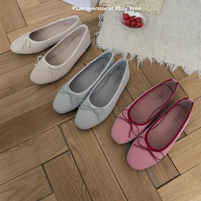 Французский темперамент бант одинарные туфли женская обувь 2025 вечерняя фея маленький ароматный ветер балетки женская обувь плавающие туфли