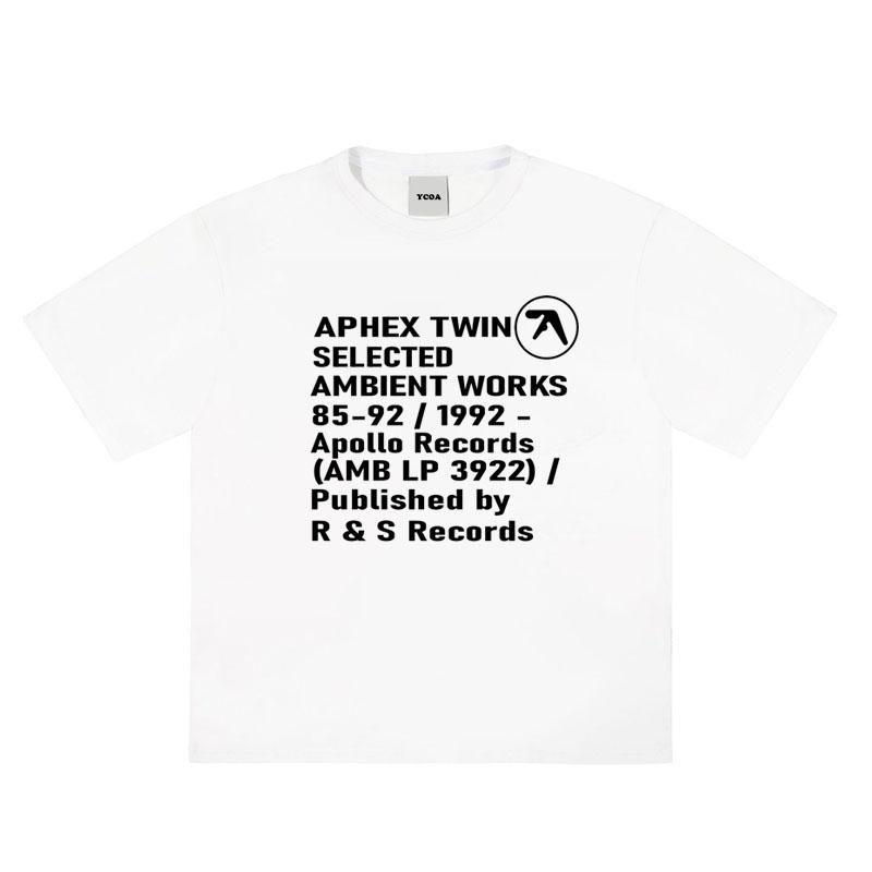 Мужская футболка Aphex Twin Хлопок Графическая Оверсайз Корейская Мода Топы Футболки Y2k Уличная Одежда Эстетика Харадзюку