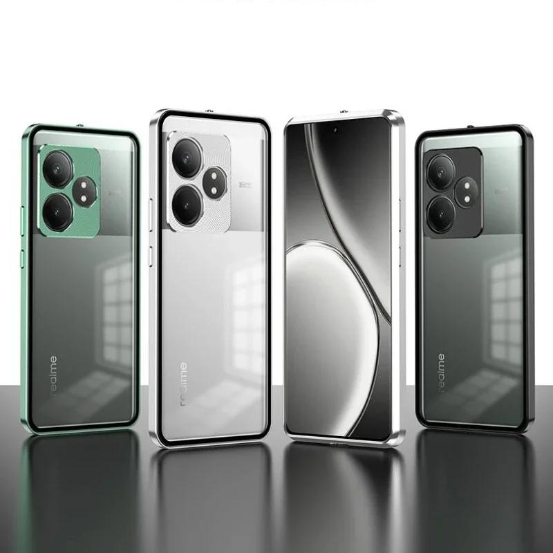 for Realme GT6 GT 6T Aluminium Alloy Metal Frame Bumper Cover for Realme GT Neo 6 SE Shockproof Clear Back Case Hard Shell