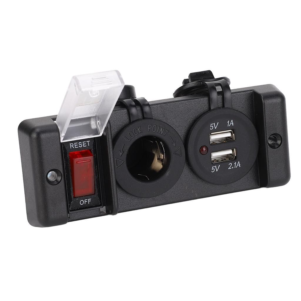 3 в 1 комбинированный выключатель питания с красным светом, автоматический выключатель с двумя USB-портами и прикуривателем 12 В