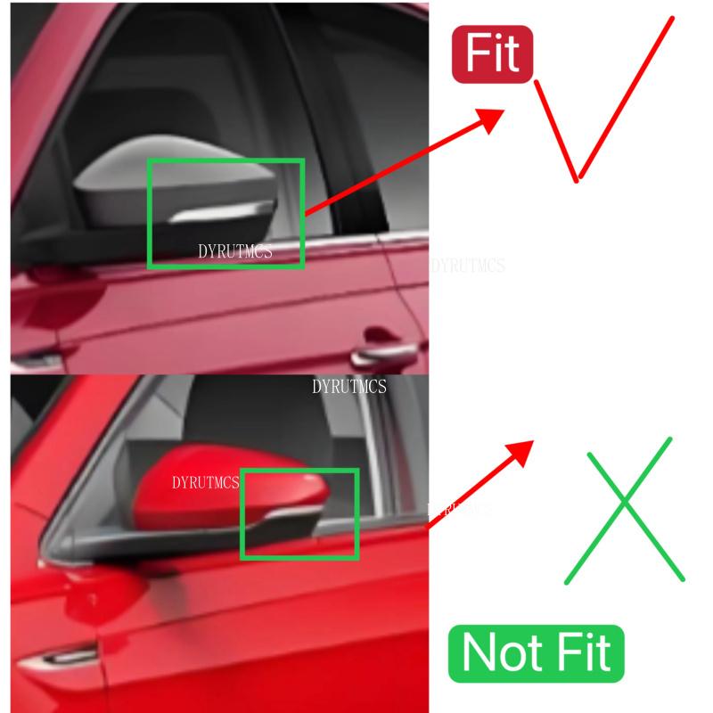 Car  Rearview Side Mirror Cover Fit For Volkswagen Virtus 2024 2025   Wing Cap Rear View Case Trim Carbon Fiber