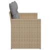 Vidaxl Sofa Ogrodowa Z Poduszkami, 2-Osobowa, Beż, Polirattan