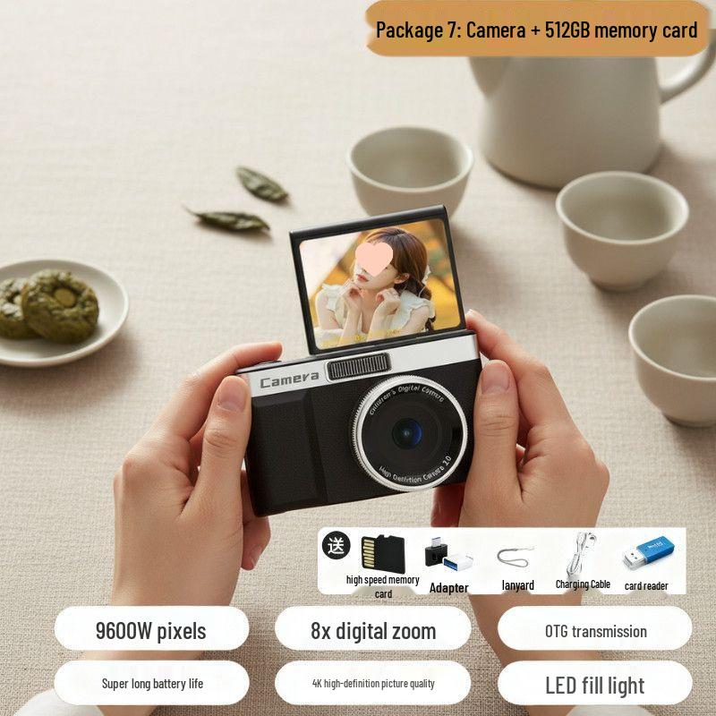 HD Pixel 9600 Flip Screen Dual Camera Student Selfie Digital Camera
