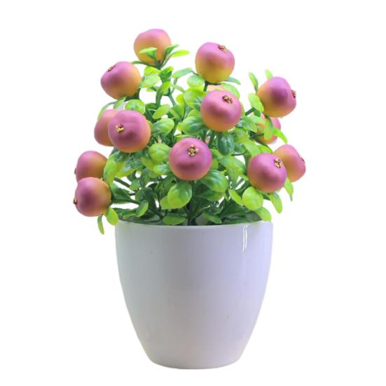 Искусственные растения в горшках, реалистичные поддельные мини-фрукты, дерево, центральный элемент для домашнего офиса, пластиковая горшечная зелень, бонсай, внутреннее и наружное украшение