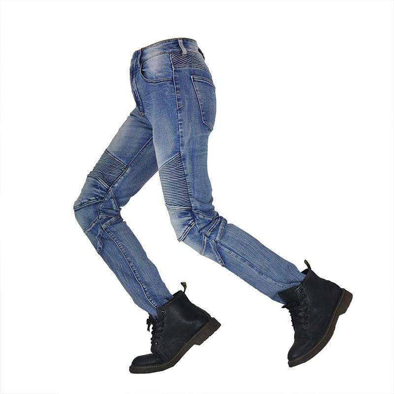 Womens Loong Biker Motorcycle Jeans Retro Harley Riding Pants Racing Trousers Cycling
