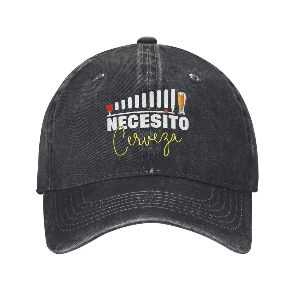 Necesito Cerveza Cool and Funny Saying En Espanol Baseball Caps Casual Distressed Denim  Headwear for Unisex Outdoor Gift Caps Hat