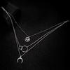 Women Multi-layer Moon Map Necklace Circle Multilayer Alloy Geometric Necklace Charm KTJ