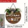 2D Flat 2D Round Welcome Sign Retro Style Hanging Wooden Board New Round Doorplate  Home Decor