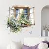 Fake Window Stickers False Landscape Watercolor Wallpaper Art Wall Sticker for Cabinets