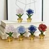 Мини-цветок розы из стекла с горшком Цветы розы Разноцветные ornaments Коллекционные Ручная работа