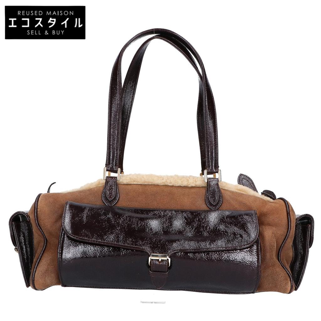 MORABITO Mouton leather Handbag BrownUsed