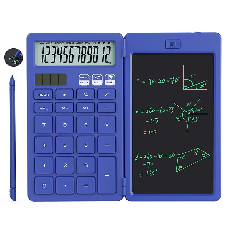 Upgraded Basic Calculator with 6.5 Inch Notepad Standard Calculator Pocket 12 Digits Function 2 In 1 Portable for School Office