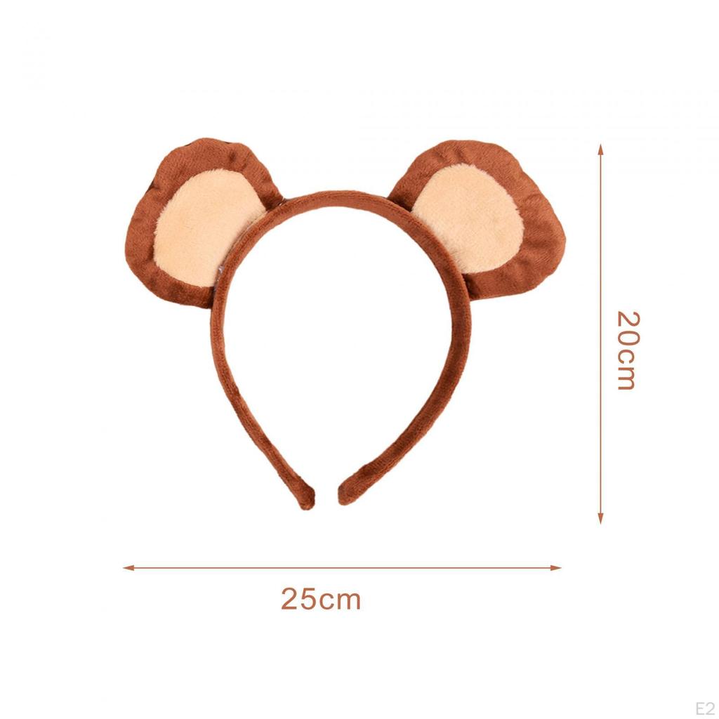 Комплект из ушей и хвоста обезьяны, головной убор, костюм животного, длинный обруч для волос для тематических вечеринок