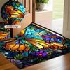 Colorful Butterfly Welcome Door Mat Washable Non-Slip Kitchen Rug Indoor Outdoor Entrance Mat Home Decor