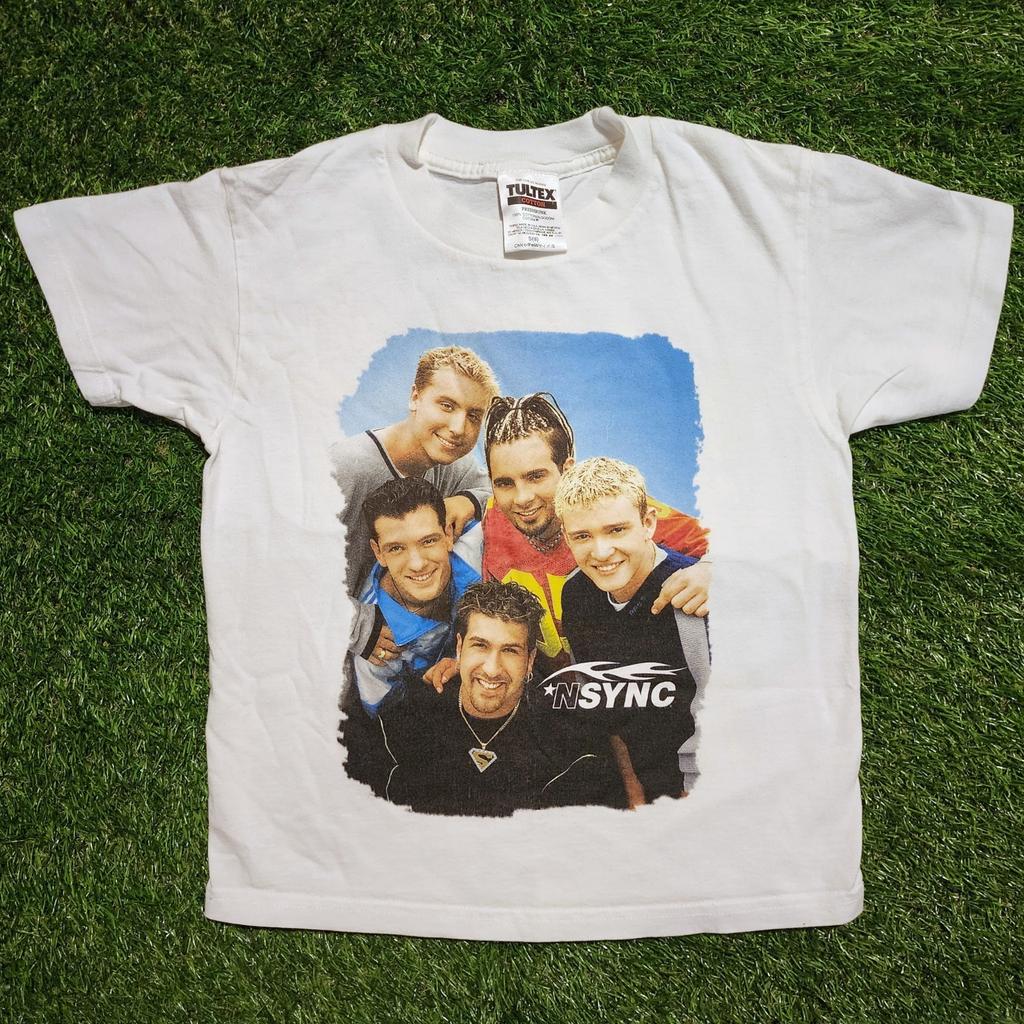 90s Vintage NSYNC Boy Band Portrait Tour Junior T-Shirt Top